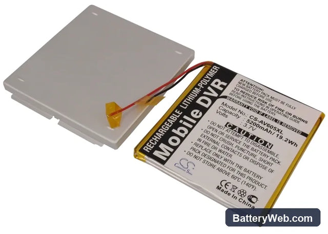 Archos AV605 120GB Replacement Battery, 3.7V, 5200mAh, Li-Polymer 1