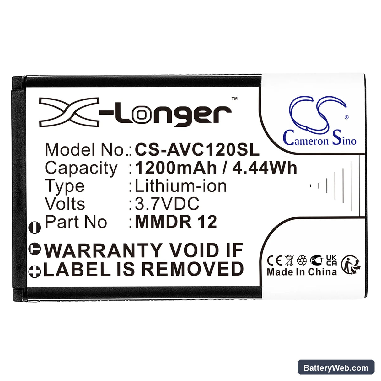 First 1925-1 Replacement Battery, 3.7V, 1200mAh, Li-ion 3