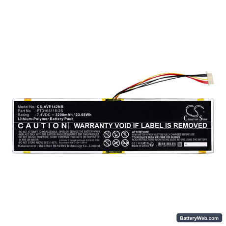 Avita Essential NE14A2 Replacement Battery, 7.4V, 3200mAh, Li-Polymer 3