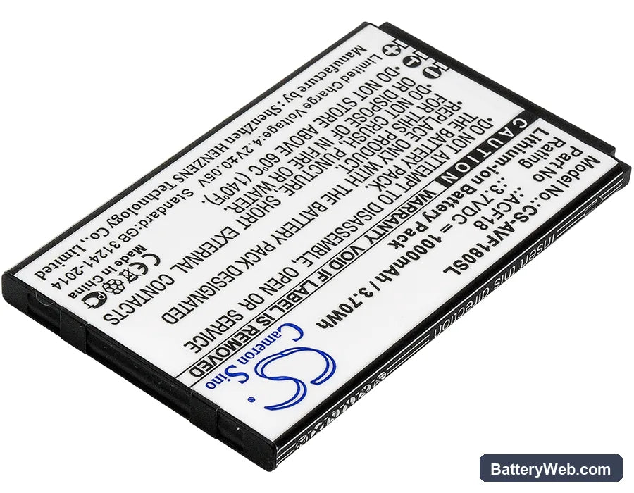 Archos F18 Replacement Battery, 3.7V, 1000mAh, Li-ion 2
