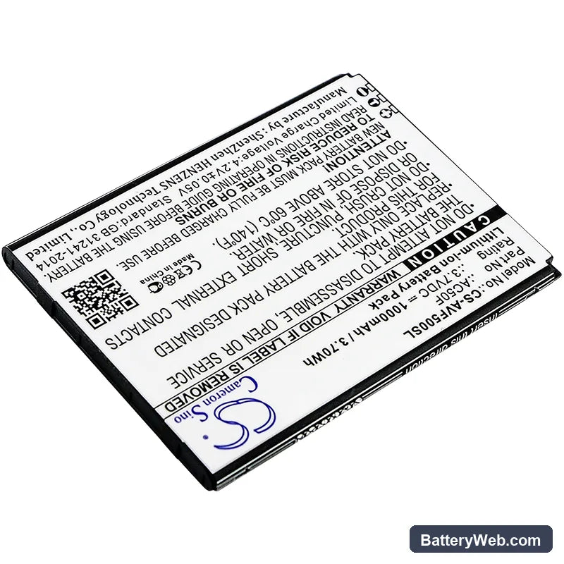 Archos 50F NEON Replacement Battery, 3.7V, 1000mAh, Li-ion 2