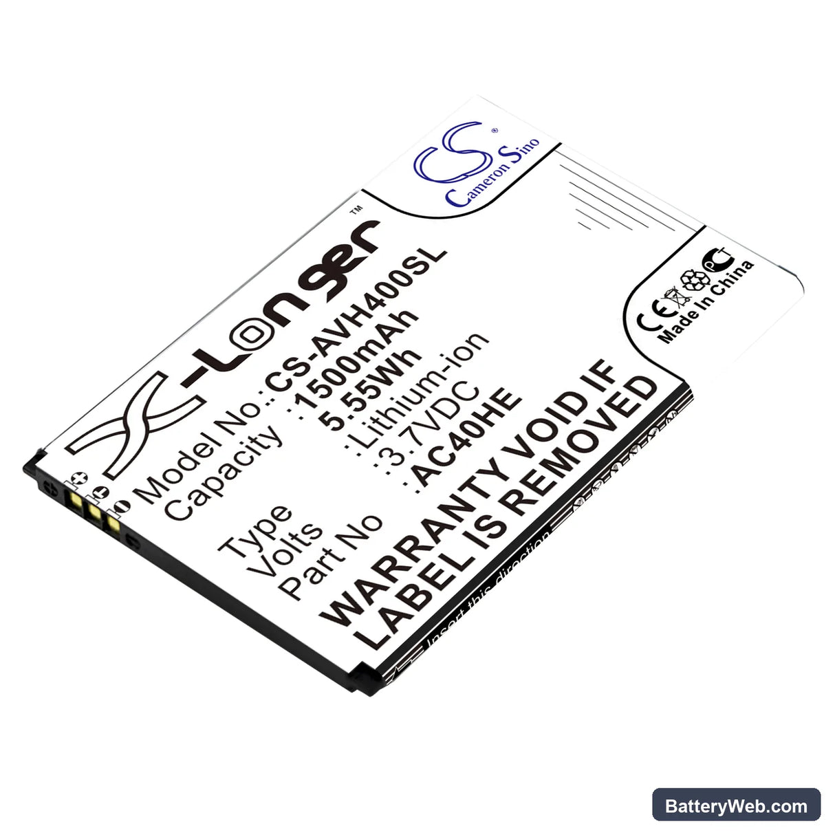 Archos 40 Helium Replacement Battery, 3.7V, 1500mAh, Li-ion 1