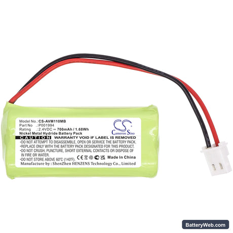 Alecto DBX-111 Replacement Battery, 2.4V, 700mAh, Ni-MH 3