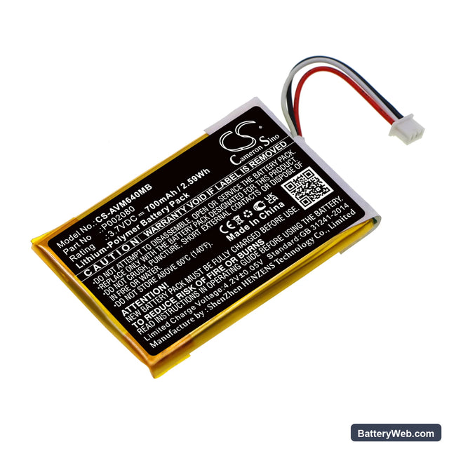 Alecto DVM-64 Replacement Battery, 3.7V, 700mAh, Li-Polymer 1
