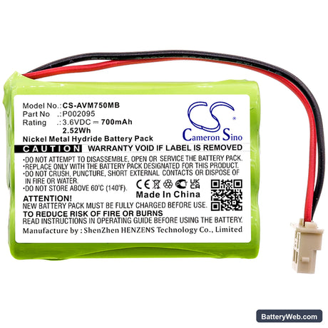 Alecto DVM-75 Replacement Battery, 3.6V, 700mAh, Ni-MH 3