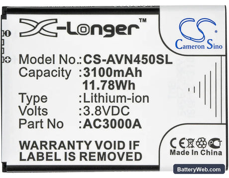 Archos 45 Neon Replacement Battery, 3.8V, 3100mAh, Li-ion 5
