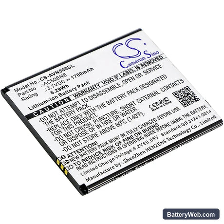 Archos 50e Neon Replacement Battery, 3.7V, 1700mAh, Li-ion 1