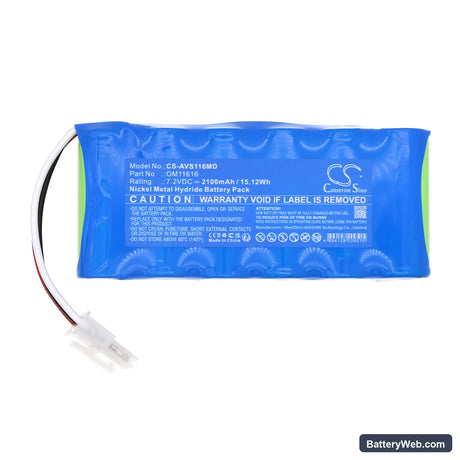 Viasys Healthcare Nicolet Vascular Versalab SE Replacement Battery, 7.2V, 2100mAh, Ni-MH 3