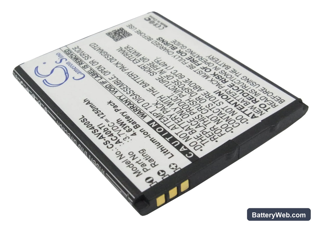 Archos 40b Titanium Replacement Battery, 3.7V, 1250mAh, Li-ion 2