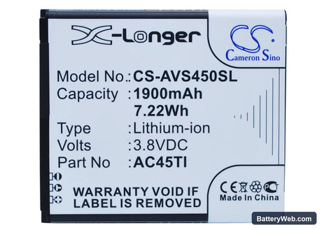 Archos 45 Titanium Replacement Battery, 3.8V, 1900mAh, Li-ion 5