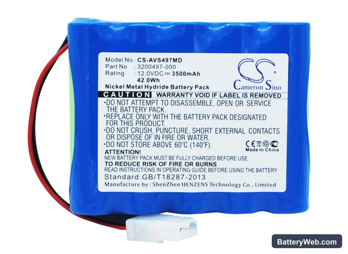 Viasys Healthcare AVEA Replacement Battery, 12V, 3500mAh, Ni-MH 1