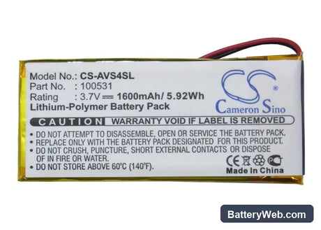 Archos 43 Vision Replacement Battery, 3.7V, 1600mAh, Li-Polymer 5