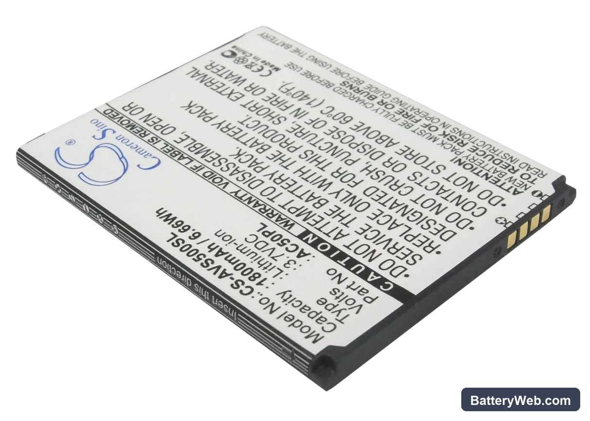 Highscreen B2000 Prime Replacement Battery, 3.7V, 1800mAh, Li-ion 2