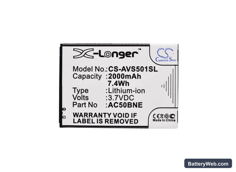 Archos Neon 50b Replacement Battery, 3.7V, 2000mAh, Li-ion 5