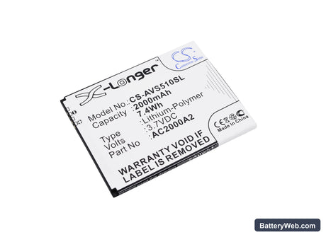 Archos 50c Oxygen Replacement Battery, 3.7V, 2000mAh, Li-Polymer 1