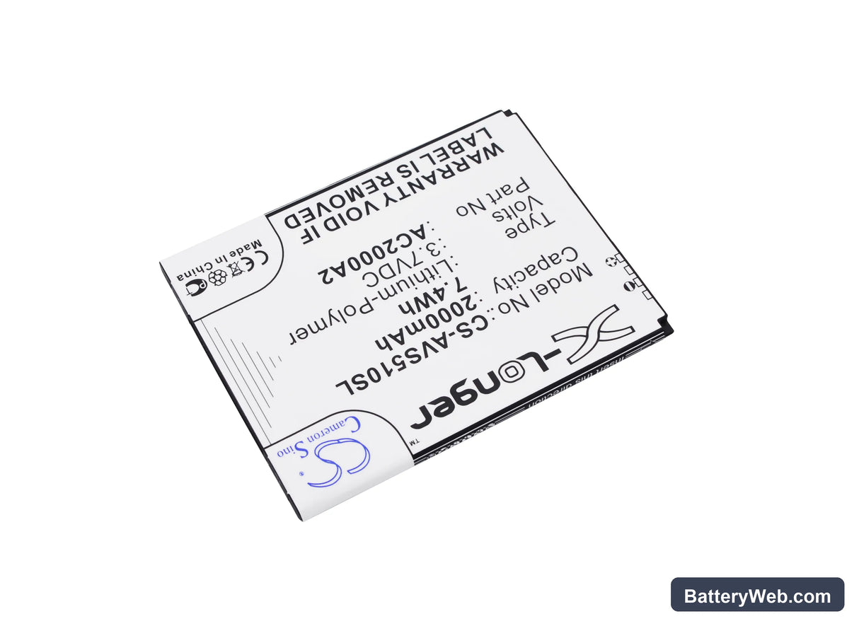 Archos 50c Oxygen Replacement Battery, 3.7V, 2000mAh, Li-Polymer 2