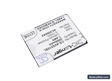 Archos 50c Oxygen Replacement Battery, 3.7V, 2000mAh, Li-Polymer 2