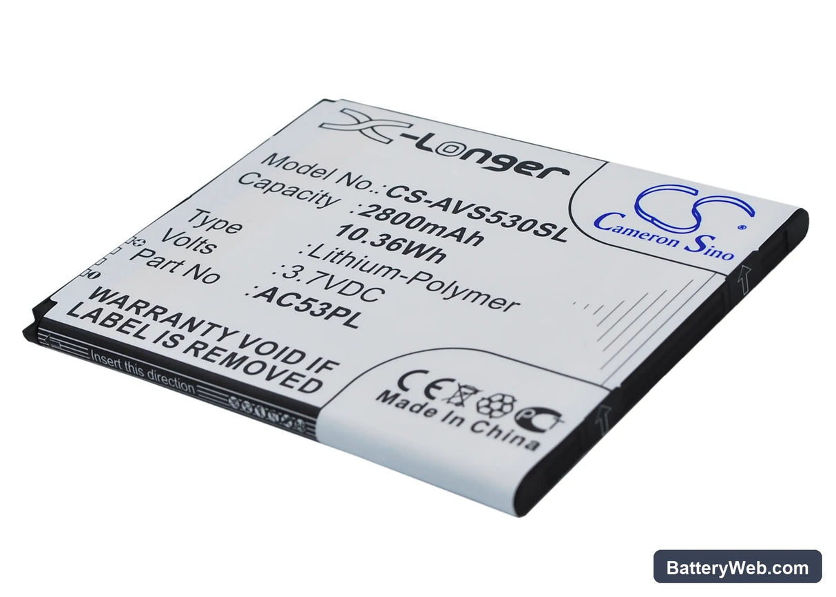 Archos 53 Platinum Replacement Battery, 3.7V, 2800mAh, Li-Polymer 1