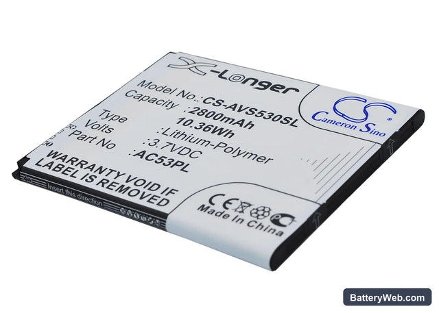 Archos 53 Platinum Replacement Battery, 3.7V, 2800mAh, Li-Polymer 1