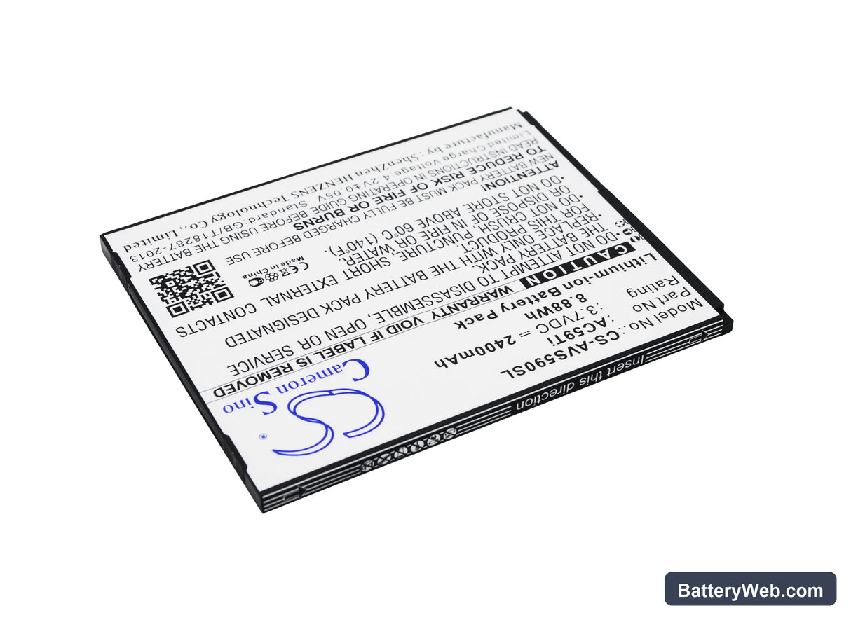 Archos 59 Titanium Replacement Battery, 3.7V, 2400mAh, Li-ion 2