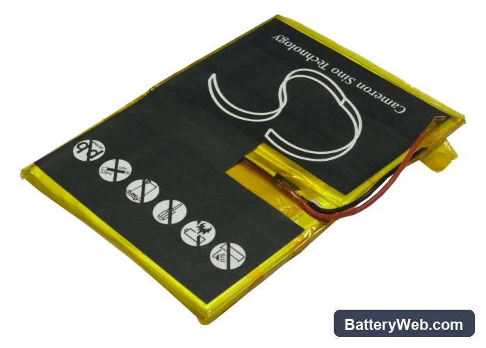 Archos 5 60GB Replacement Battery, 3.7V, 2600mAh, Li-Polymer 3