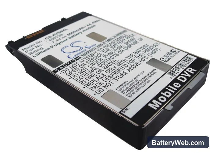 Archos 9 Replacement Battery, 7.4V, 6000mAh, Li-Polymer 2