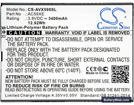 Archos 59 Xenon Replacement Battery, 3.8V, 3400mAh, Li-Polymer 5