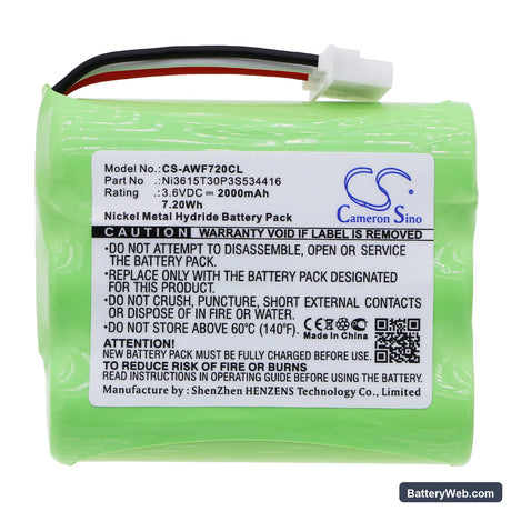 AT&T WF720 Replacement Battery, 3.6V, 2000mAh, Ni-MH 3