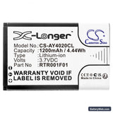 Alinco DJ-CH20 Replacement Battery, 3.7V, 1200mAh, Li-ion 3
