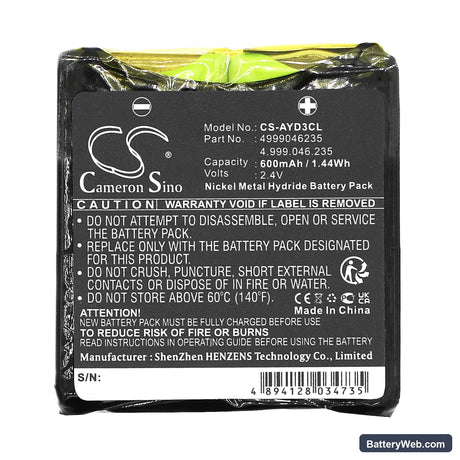 Nortel C4065R Replacement Battery, 2.4V, 600mAh, Ni-MH 5