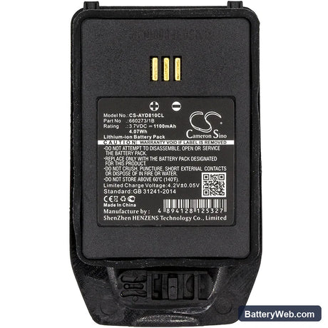 DeTeWe DT413 Replacement Battery, 3.7V, 1100mAh, Li-ion 3