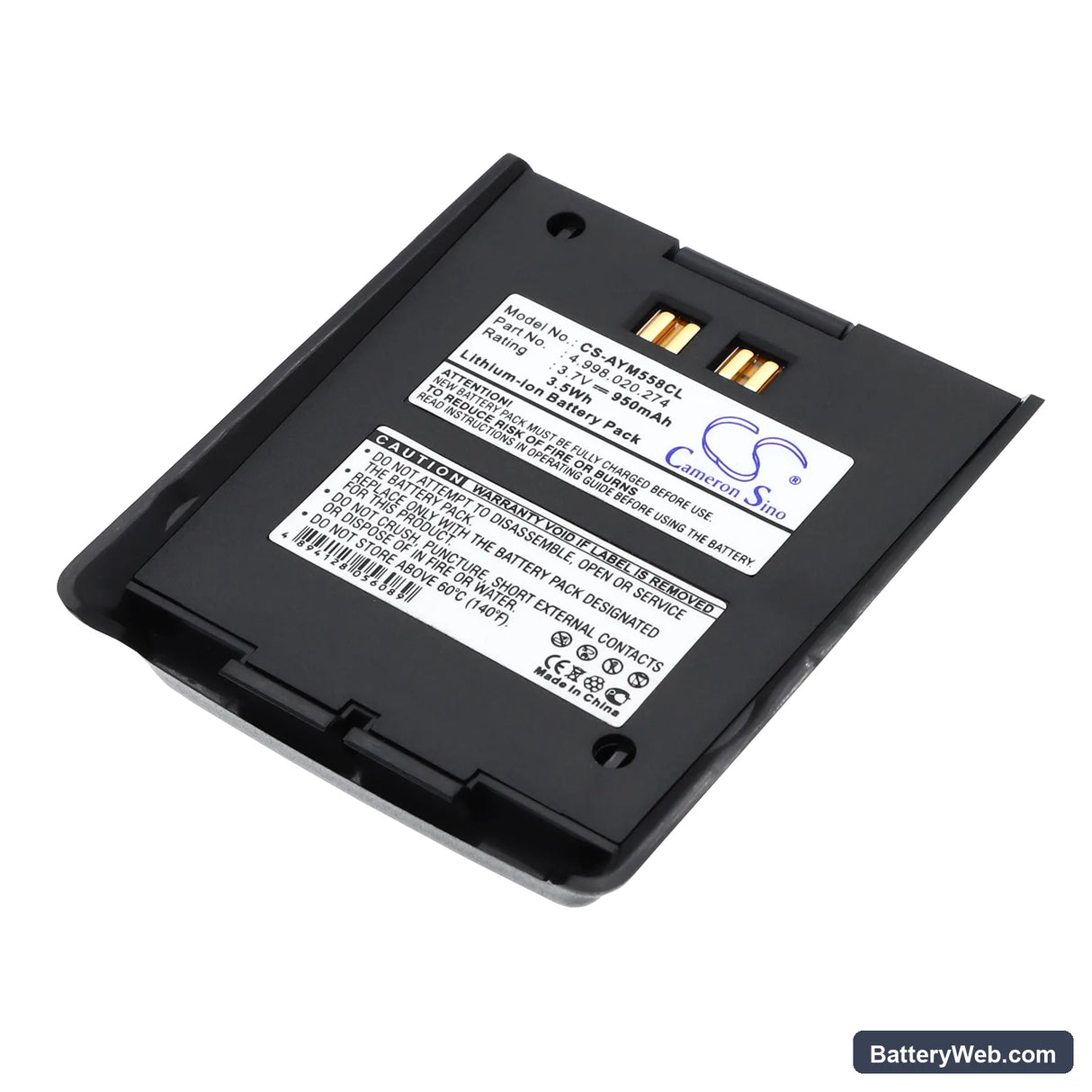 Tenovis DECT MM588 Replacement Battery, 3.7V, 950mAh, Li-ion 1