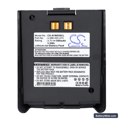 Tenovis DECT MM588 Replacement Battery, 3.7V, 950mAh, Li-ion 5