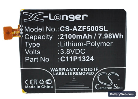 Asus ZenFone 5 Replacement Battery, 3.8V, 2100mAh, Li-Polymer 4