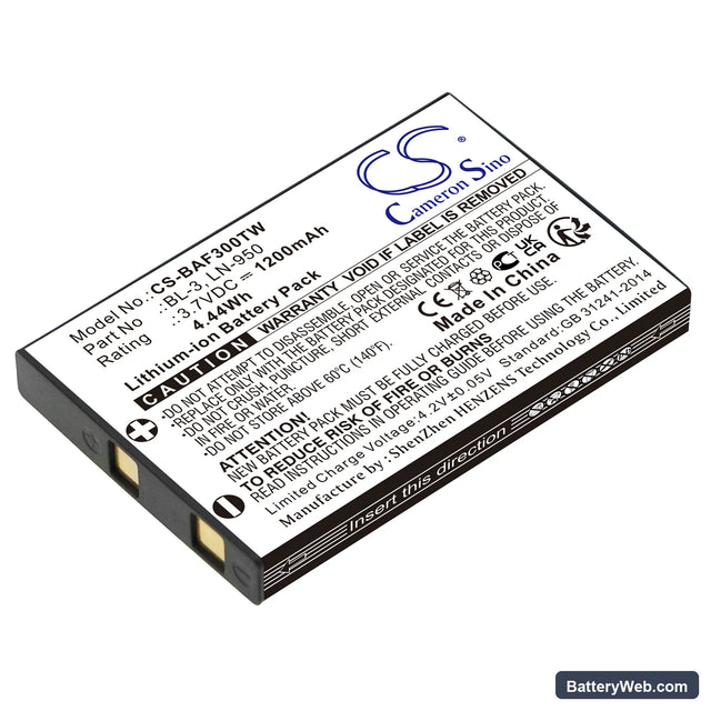 Baofeng UV3R Replacement Battery, 3.7V, 1200mAh, Li-ion 1