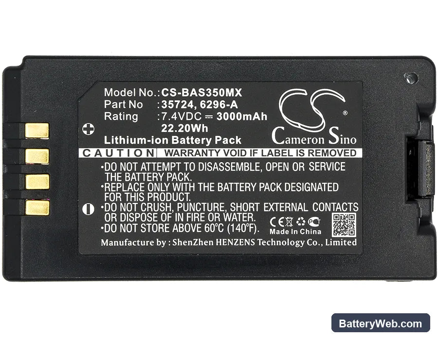 Baxter Healthcare Sigma Spectrum Infusion Pumps Replacement Battery, 7.4V, 3000mAh, Li-ion 3