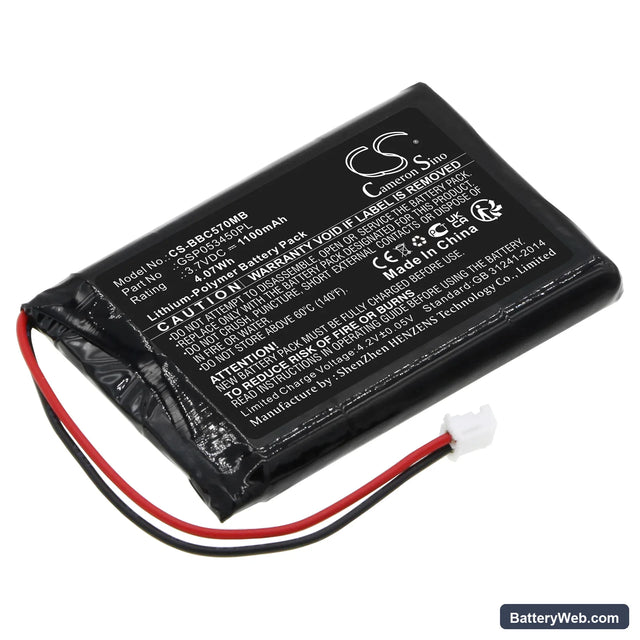Babyalarm BC-5700D Replacement Battery, 3.7V, 1100mAh, Li-Polymer 1