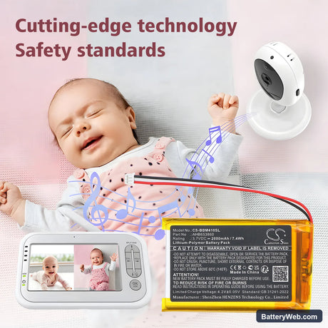 JSLBtech Video Baby Monitor Replacement Battery, 3.7V, 2000mAh, Li-Polymer 6