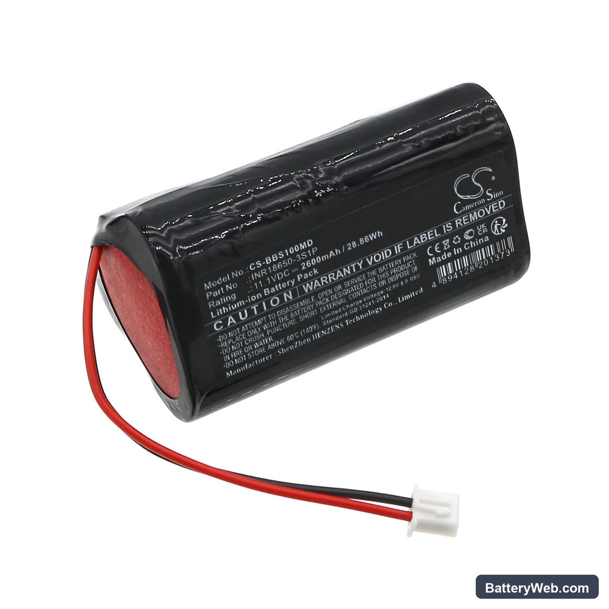 Bombas infusion Replacement Battery, 11.1V, 2600mAh, Li-ion 1