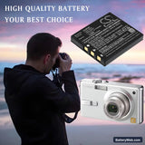 Panasonic Lumix DMC-FX2 Replacement Battery, 3.7V, 710mAh, Li-ion 6
