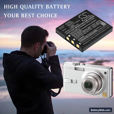 Panasonic Lumix DMC-FX2 Replacement Battery, 3.7V, 710mAh, Li-ion 6
