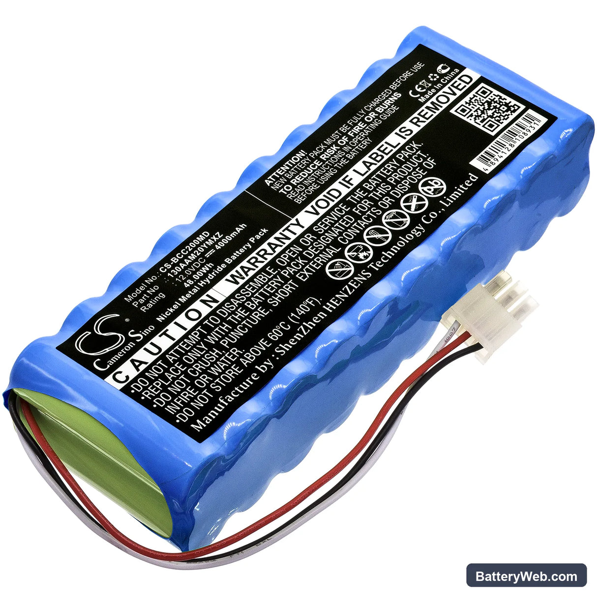 Bionet CardioCare 2000 Replacement Battery, 12V, 4000mAh, Ni-MH 1