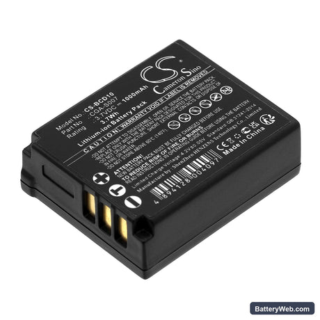 Panasonic Lumix DMC-TZ1EG-S Replacement Battery, 3.7V, 1000mAh, Li-ion 1