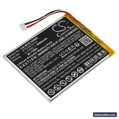 Biocare iE10 Replacement Battery, 3.7V, 5600mAh, Li-Polymer 1