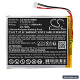 Biocare iE10 Replacement Battery, 3.7V, 5600mAh, Li-Polymer 3
