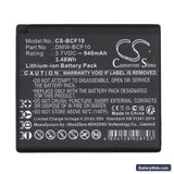 Panasonic Lumix DMC-FP8 Replacement Battery, 3.7V, 940mAh, Li-ion 5
