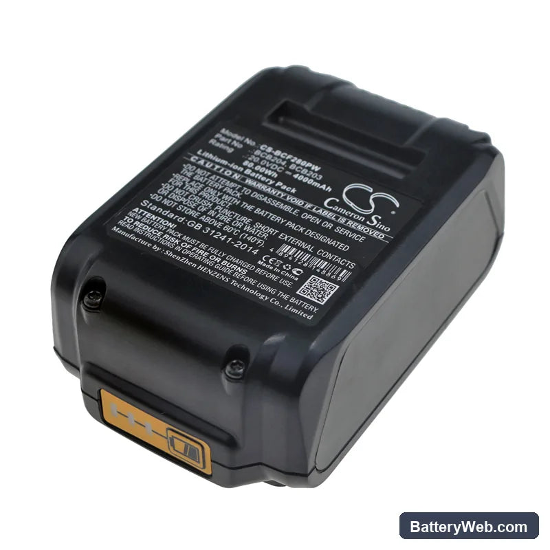 Bostitch BCF28WWB Replacement Battery, 20V, 4000mAh, Li-ion 3
