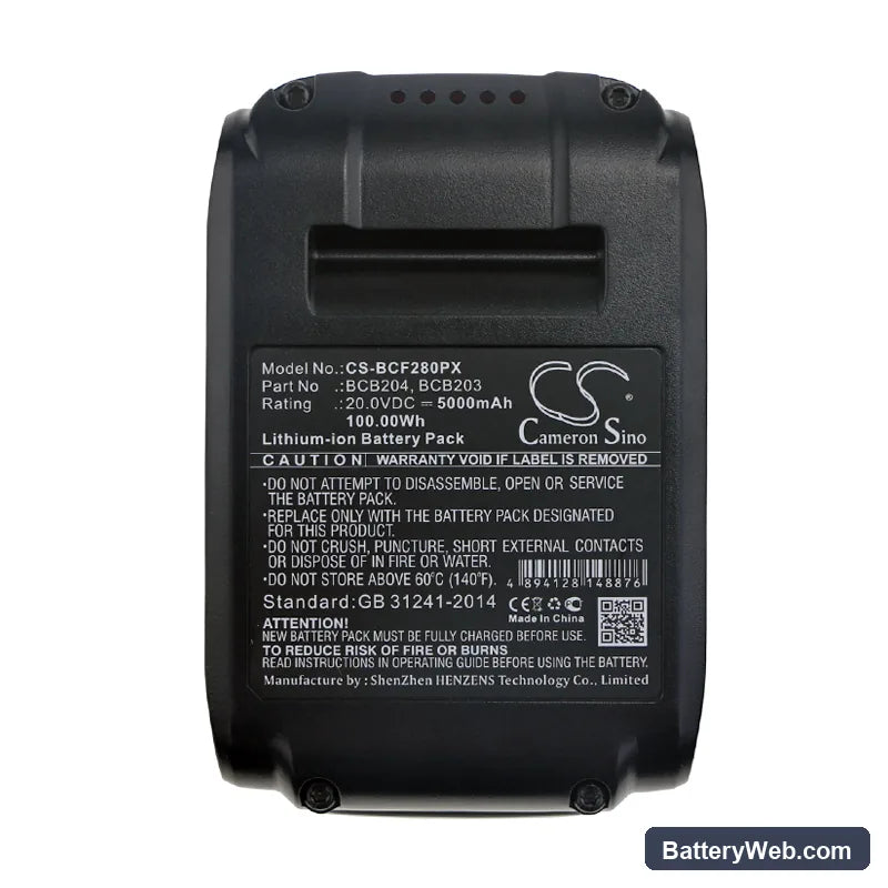 Bostitch BCF28WWB Replacement Battery, 20V, 5000mAh, Li-ion 6