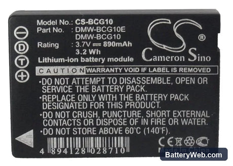 Leica V-Lux 20 Replacement Battery, 3.7V, 890mAh, Li-ion 5