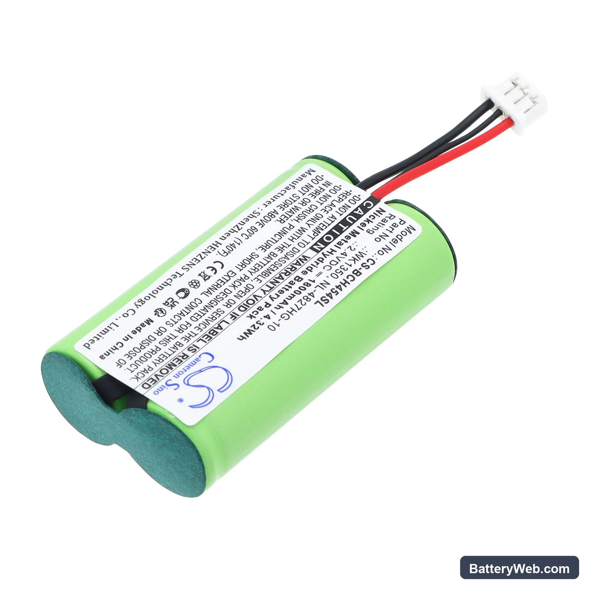 Shure DIS digital IR receivers Replacement Battery, 2.4V, 1800mAh, Ni-MH 2